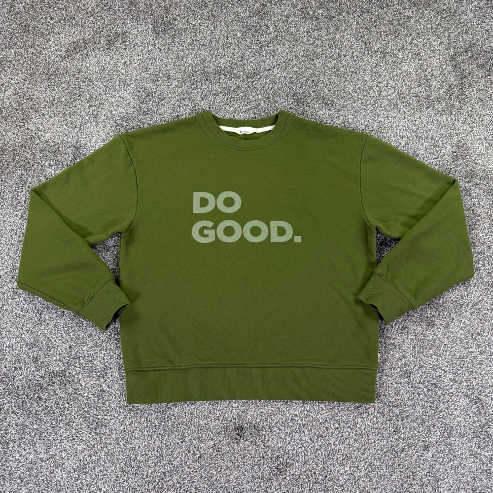 Cotopaxi Do Good Crewneck Sweatshirt Men Large Olive Green Organic Cotton Fleece - Picture 2 of 12